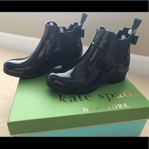 New In Box! Kate Spade Black Telly Rain Boots 7M